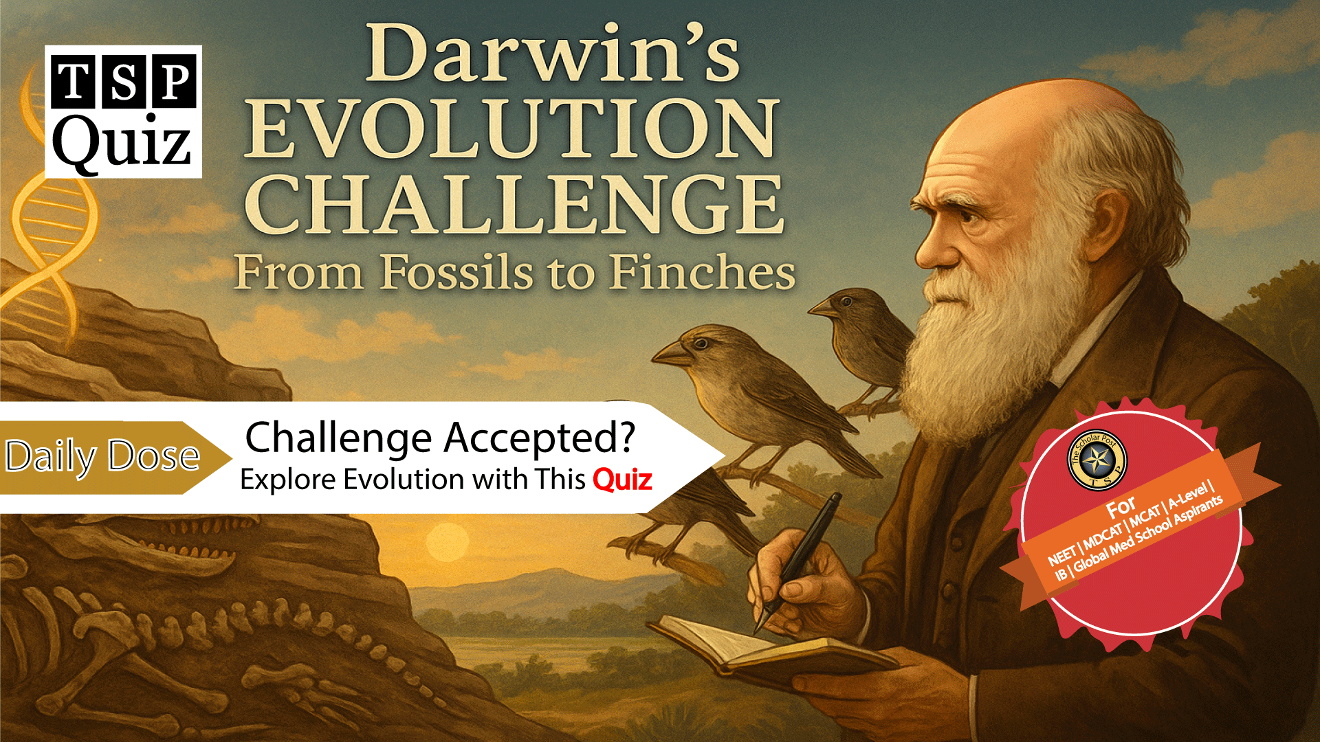 Darwin’s Evolution Challenge – From Fossils to Finches