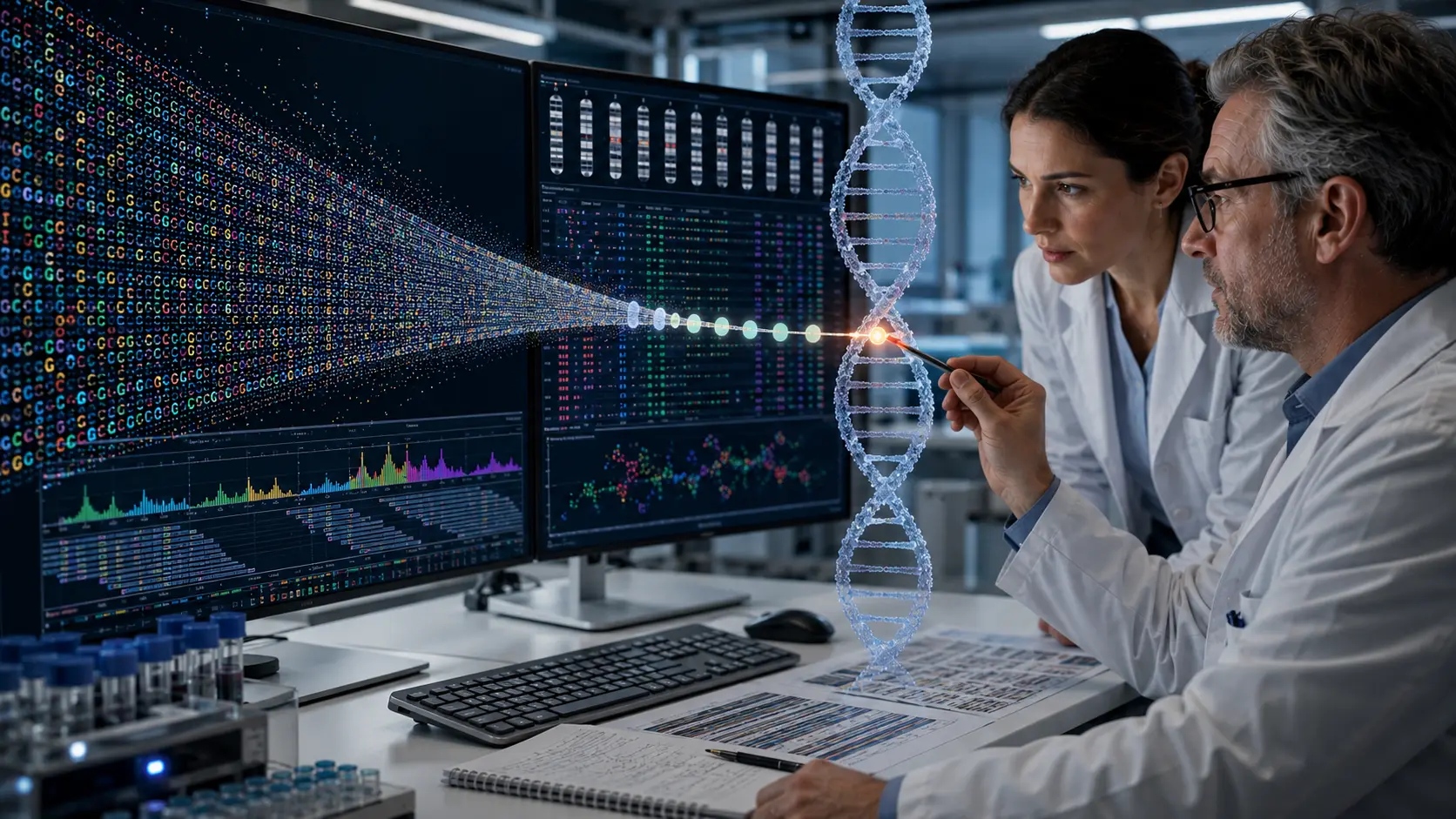AI Genetic Diagnosis helps clinical geneticists identify a disease-causing mutation by narrowing millions of DNA variants through AI-assisted genomic analysis and expert review.
